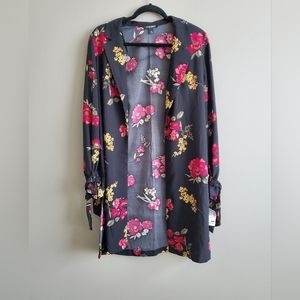 Roz & Ali NWT Dress Barn Longline Blazer‎ Duster Jacket Size Small in Black